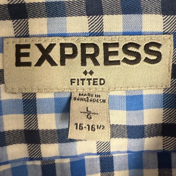 NWOT Men's EXPRESS Fitted Oxford Button Down Dress Shirt | Size‎ L 16-16.5 - Picture 5 of 7